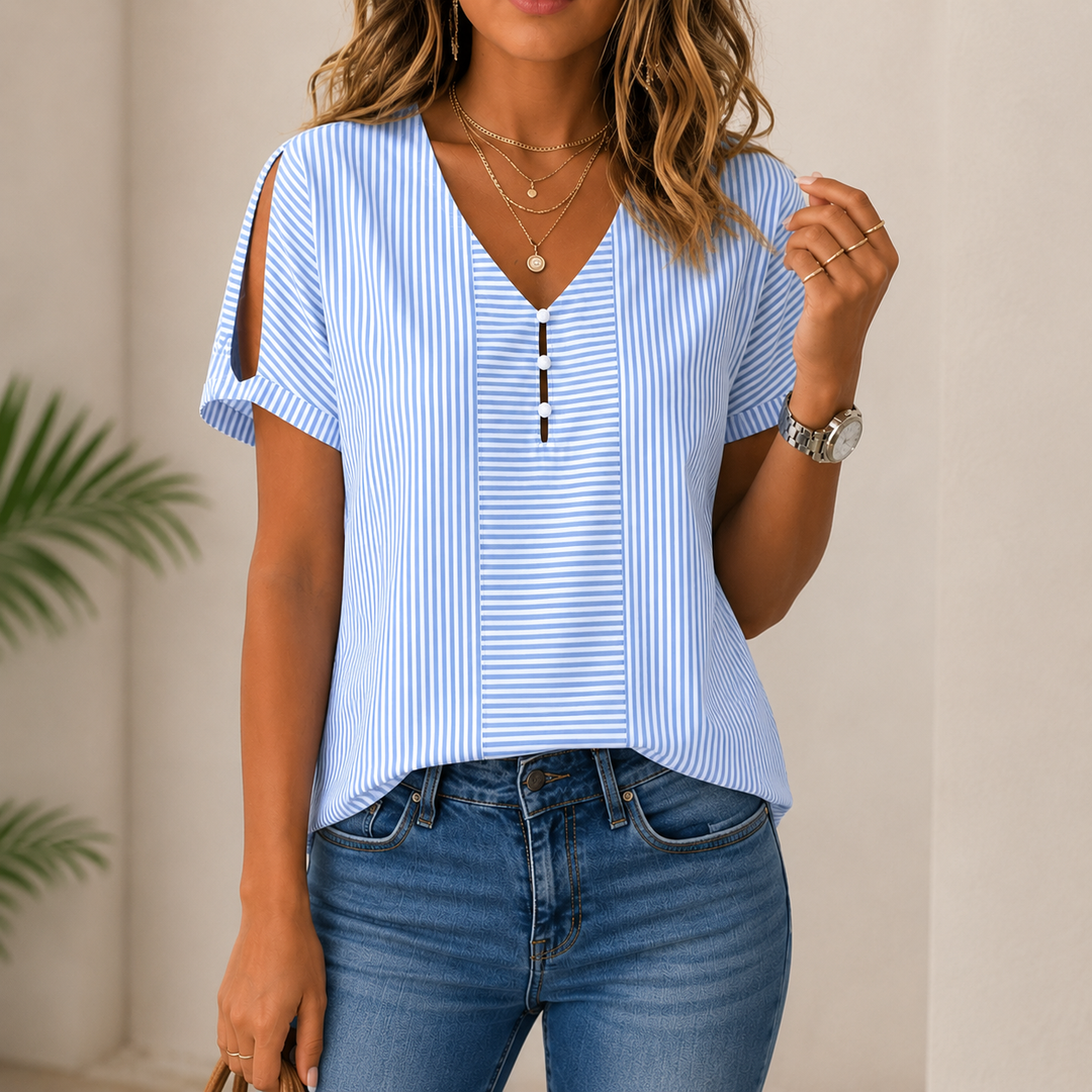 Shirri – Afslappet Stribet Bluse