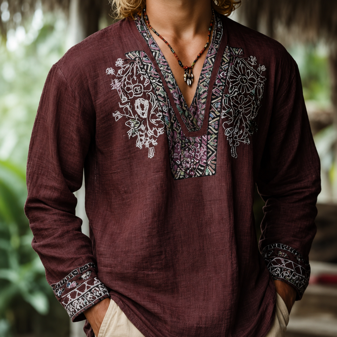 Tayson – Broderet Sommers Kjorte i Boheme-Stil