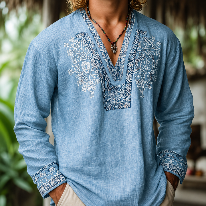 Tayson – Broderet Sommers Kjorte i Boheme-Stil