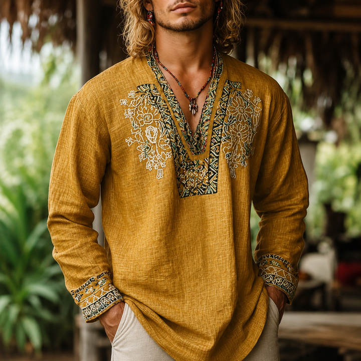Tayson – Broderet Sommers Kjorte i Boheme-Stil