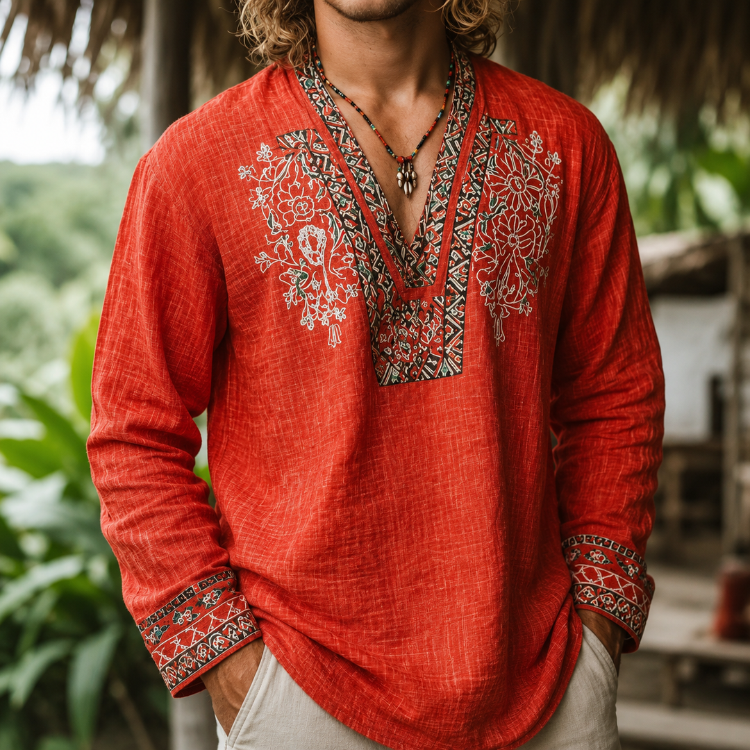 Tayson – Broderet Sommers Kjorte i Boheme-Stil