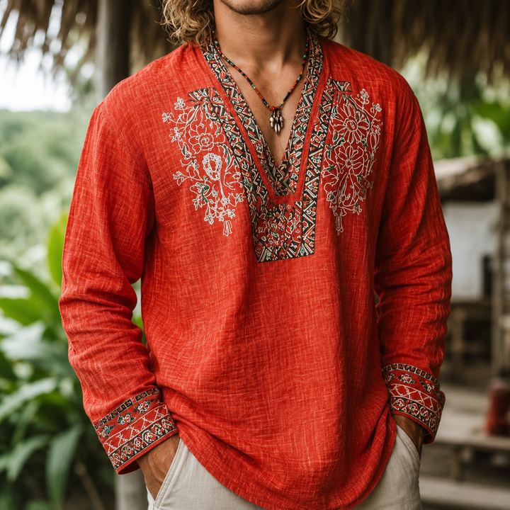 Tayson – Broderet Sommers Kjorte i Boheme-Stil