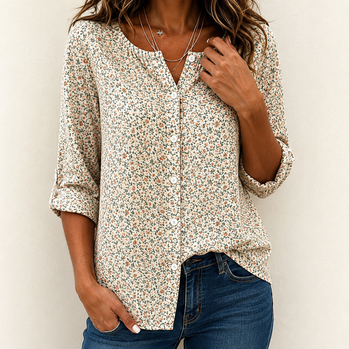 Sumali – Skjorte Med Vintage Blomsterprint