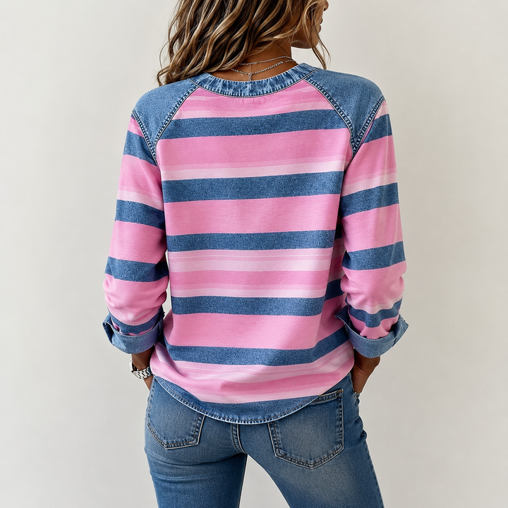 Vitkoriya – Afslappet Stribet Sweatshirt