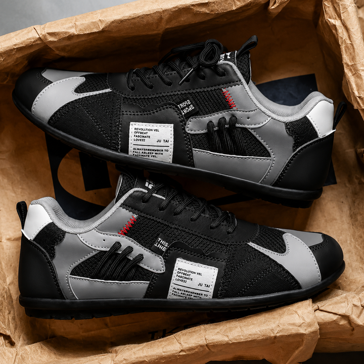 Reinders – Sneakers Med Snørebånd i Patchwork Udformning