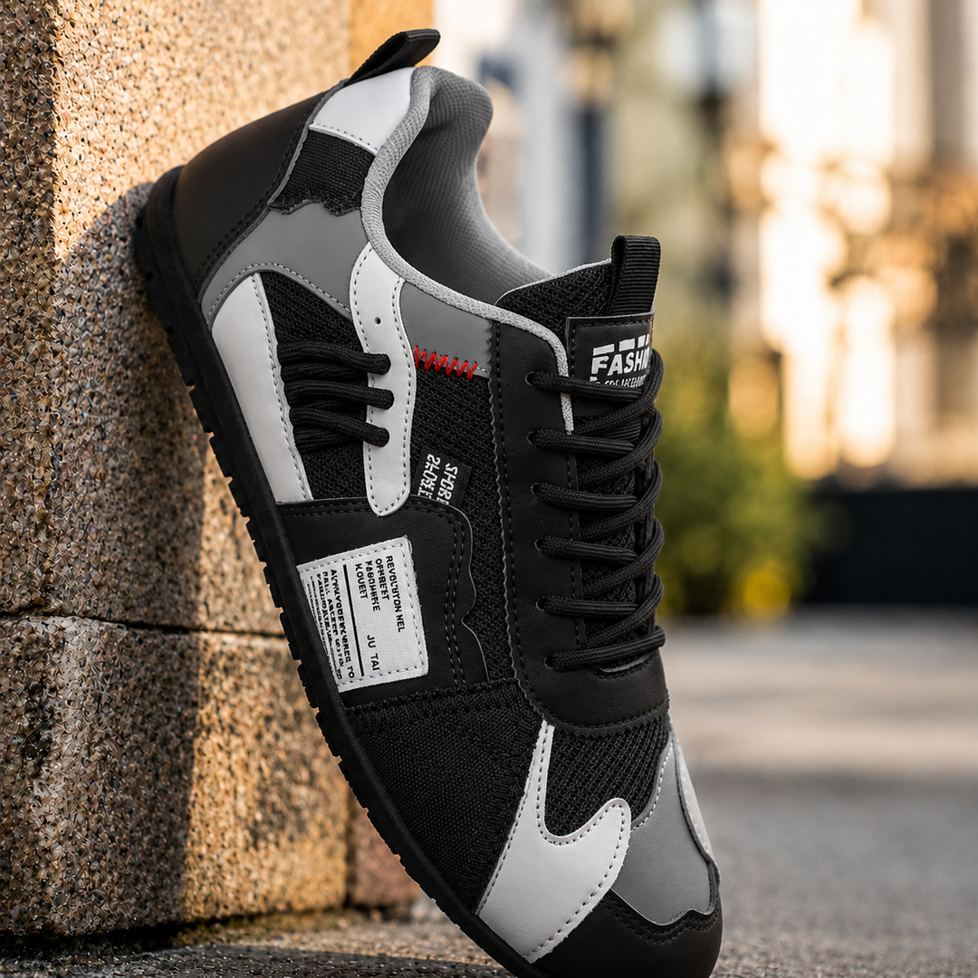 Reinders – Sneakers Med Snørebånd i Patchwork Udformning