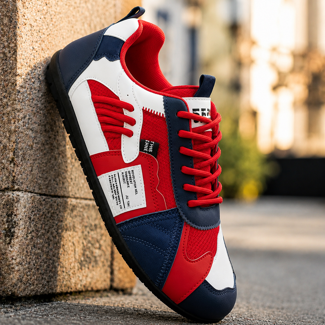Reinders – Sneakers Med Snørebånd i Patchwork Udformning