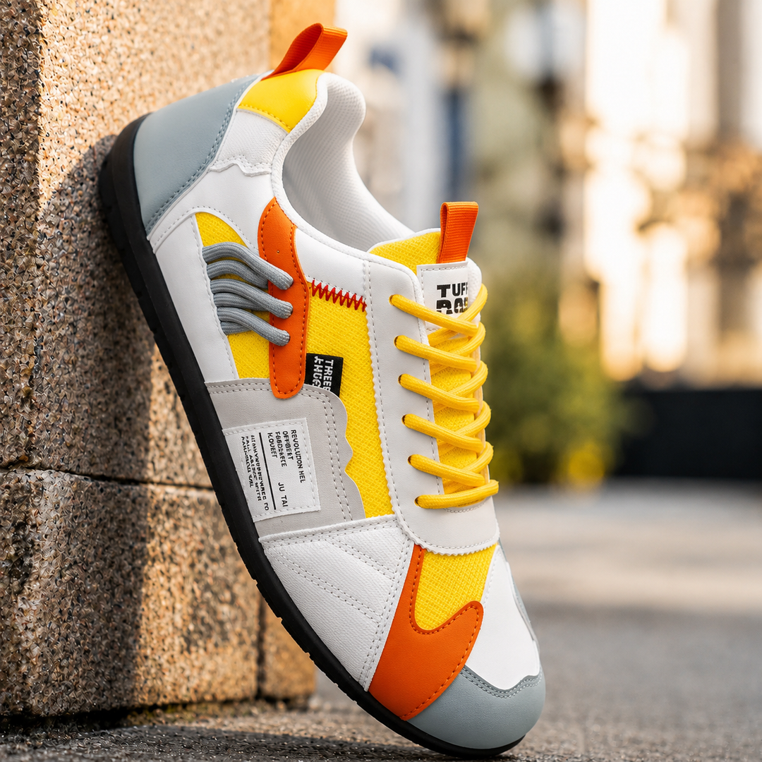 Reinders – Sneakers Med Snørebånd i Patchwork Udformning
