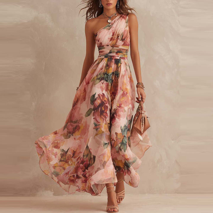 Lesena – Elegant Maxi-Kjole Med Blomstermønster
