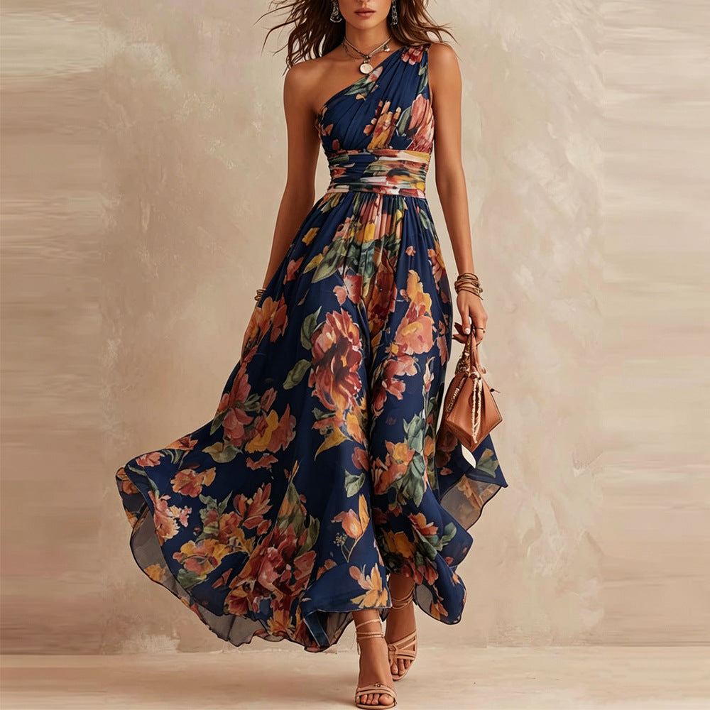 Lesena – Elegant Maxi-Kjole Med Blomstermønster