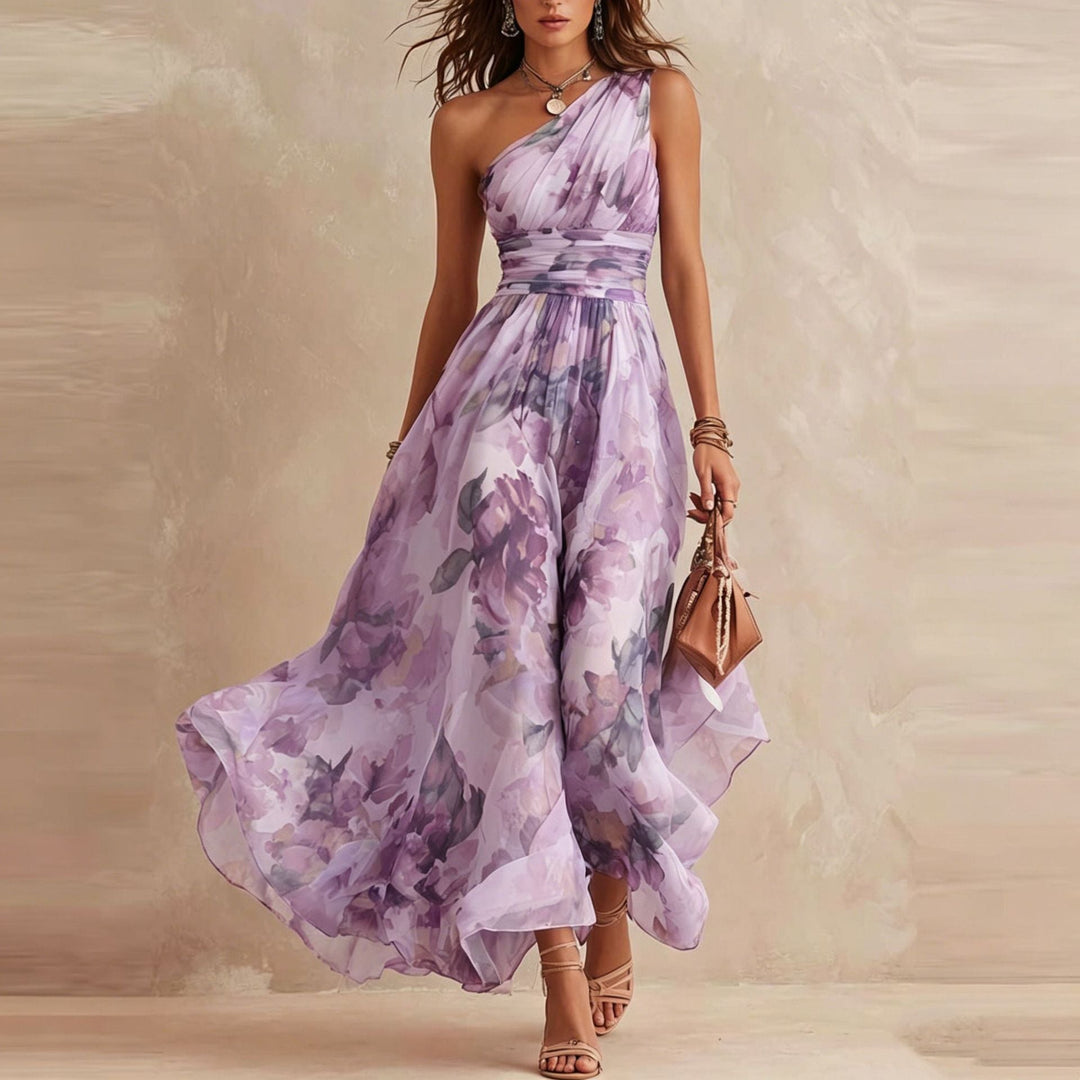 Lesena – Elegant Maxi-Kjole Med Blomstermønster