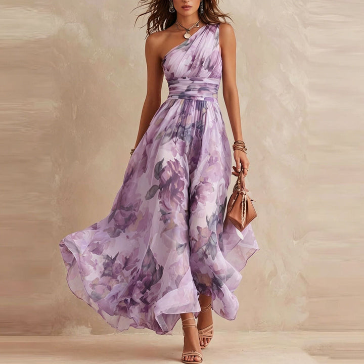 Lesena – Elegant Maxi-Kjole Med Blomstermønster