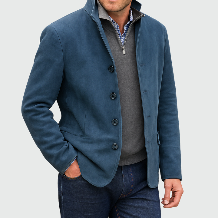 Ferdinando - Klassisk Blazer I Ruskind Med Knapper