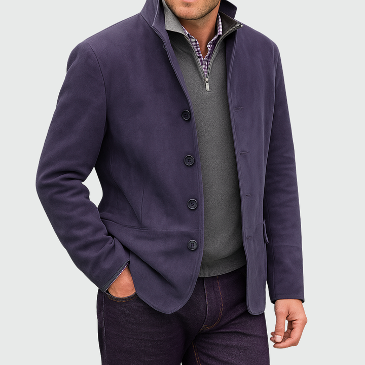 Ferdinando - Klassisk Blazer I Ruskind Med Knapper