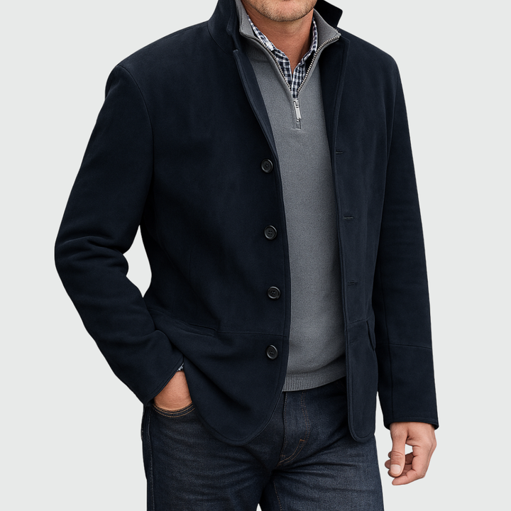 Ferdinando - Klassisk Blazer I Ruskind Med Knapper