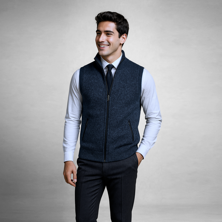 Obertan – Elegant Vest Med Gennemgående Lynlås