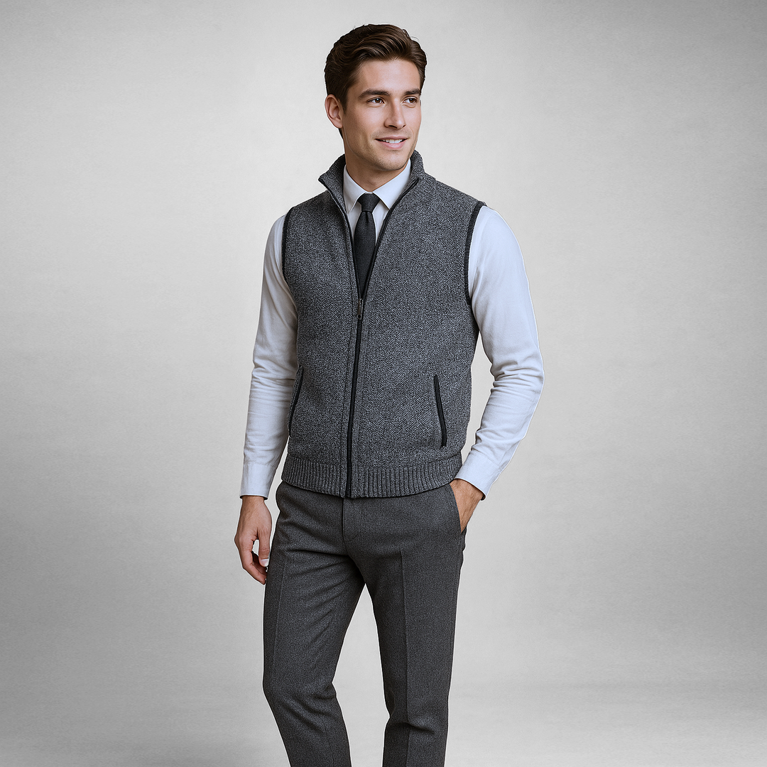 Obertan – Elegant Vest Med Gennemgående Lynlås