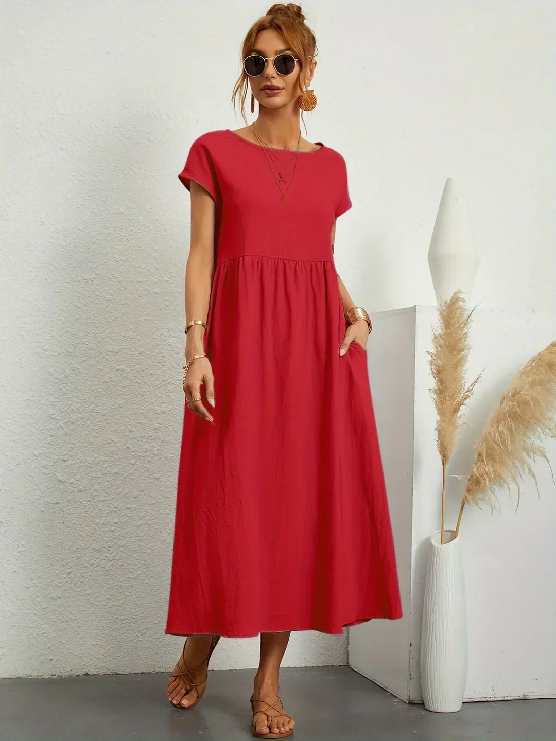 Neila – Oversized Maxikjole Med Lomme