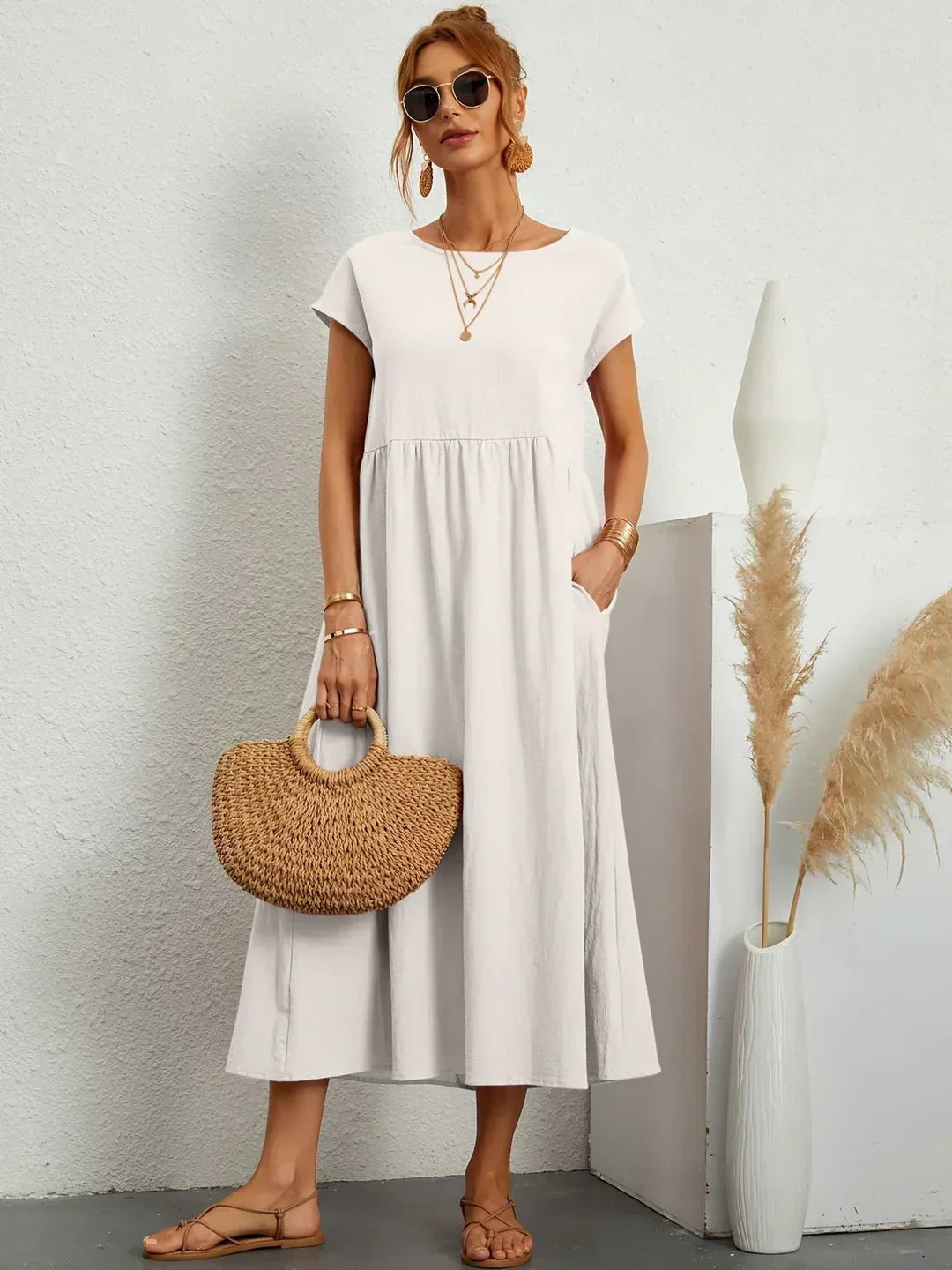 Neila – Oversized Maxikjole Med Lomme