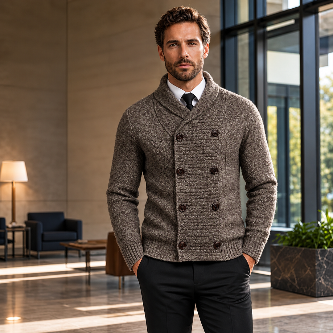Jibran – Strikket Cardigan Med Dobbeltradet Knaplukning