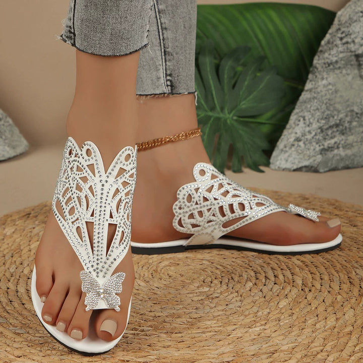 osalia – Stilfuld Lædersandal Med Sommerfuglemotiv