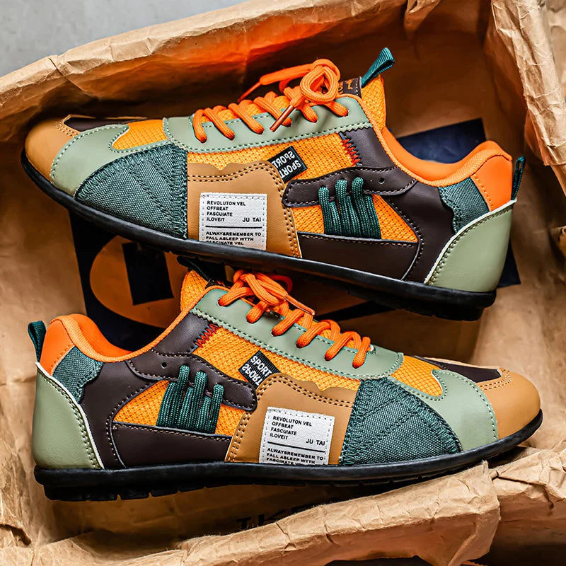 Reinders – Sneakers Med Snørebånd i Patchwork Udformning