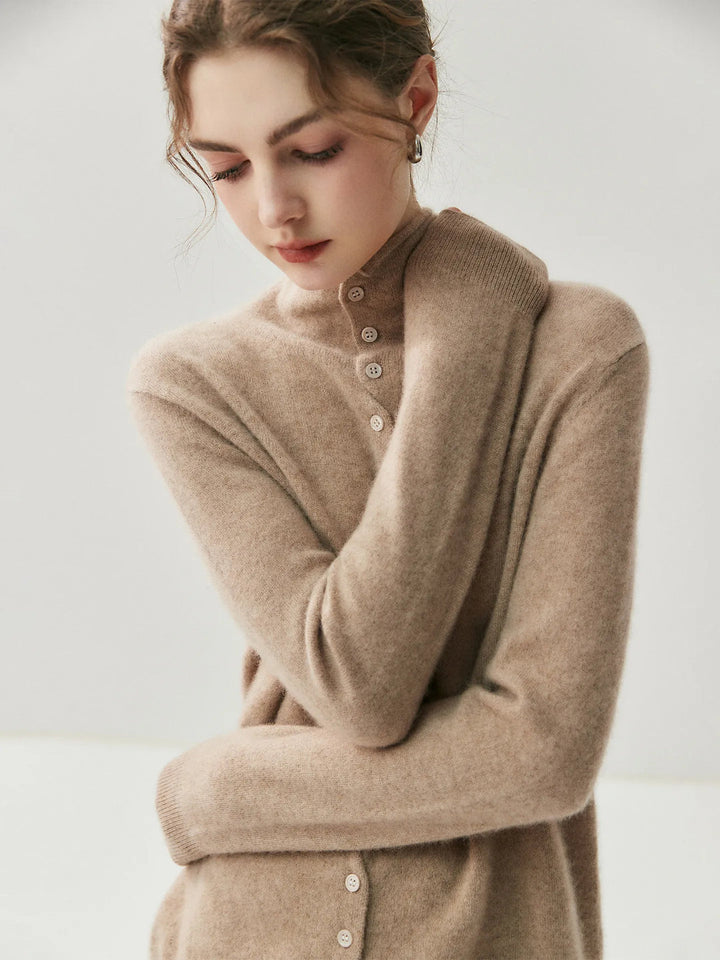 Areum - Langærmet Kashmir Cardigan Med Knapper