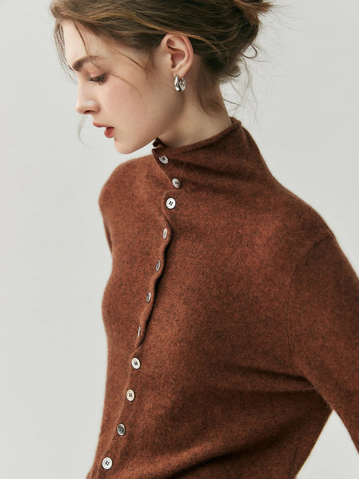 Areum - Langærmet Kashmir Cardigan Med Knapper