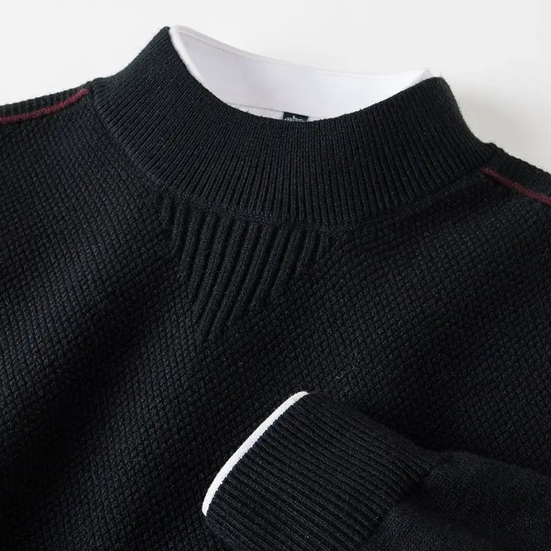 Jaison – Sweater Med Strukturstrik og Rund Hals