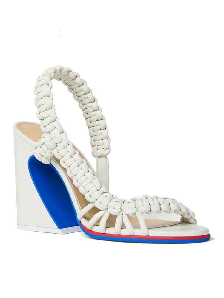 Sanna – Sandal Med Flettet Hæl