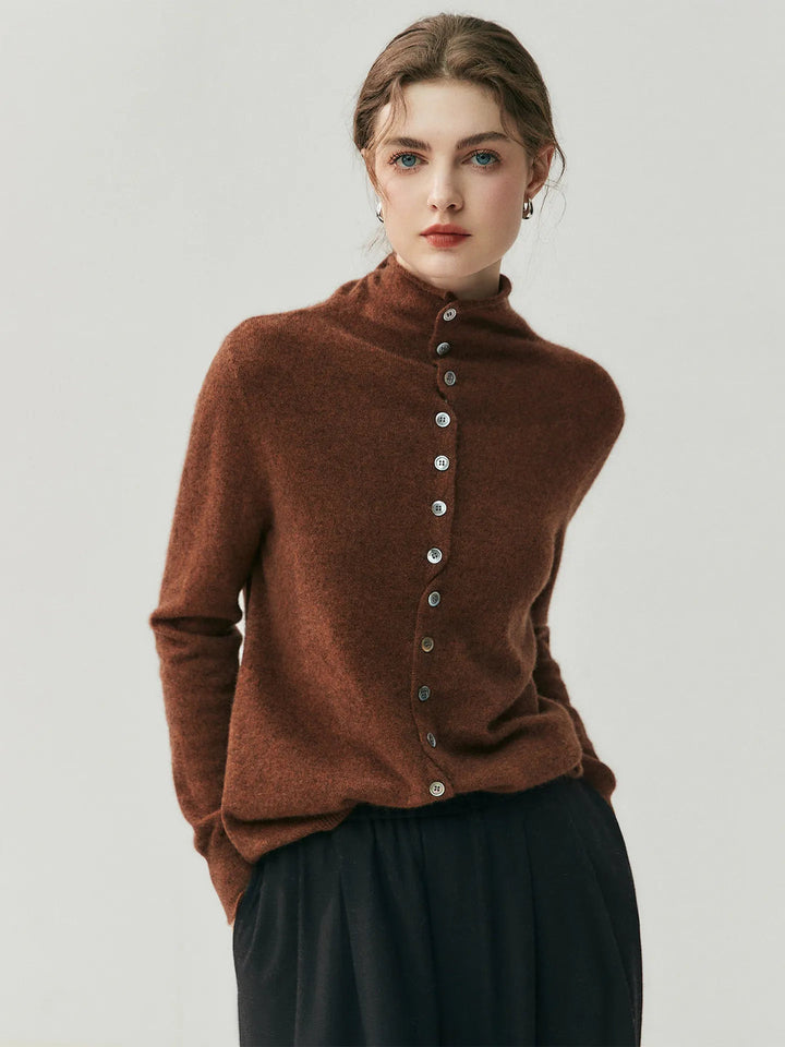 Areum - Langærmet Kashmir Cardigan Med Knapper
