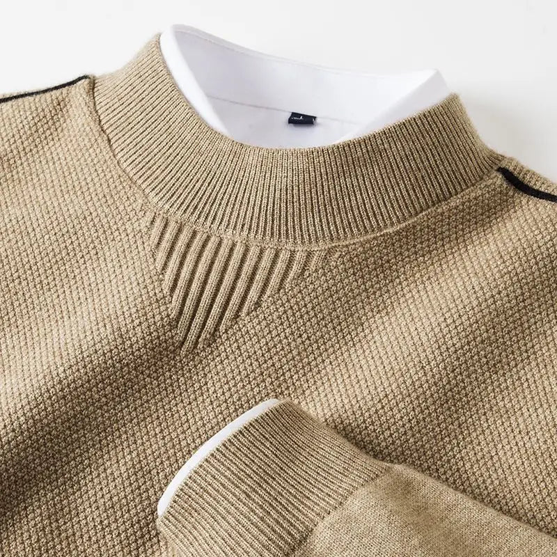 Jaison – Sweater Med Strukturstrik og Rund Hals