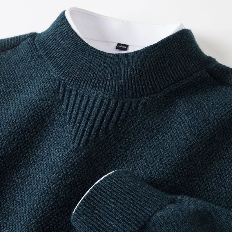 Jaison – Sweater Med Strukturstrik og Rund Hals