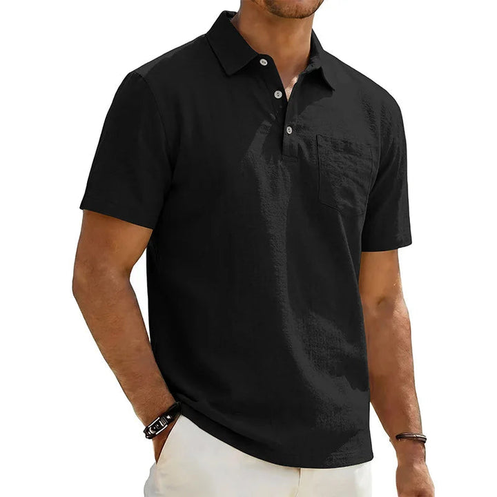 Josef - Polo Shirt I Hør Med Korte Ærmer