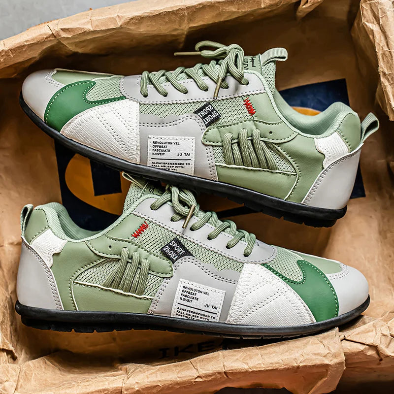 Reinders – Sneakers Med Snørebånd i Patchwork Udformning