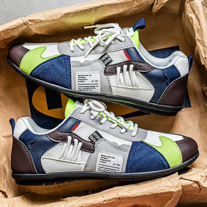 Reinders – Sneakers Med Snørebånd i Patchwork Udformning