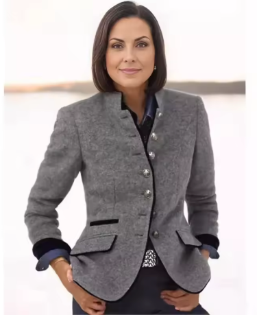 Nysha – Heritage-Blazer Med Opretstående Krave