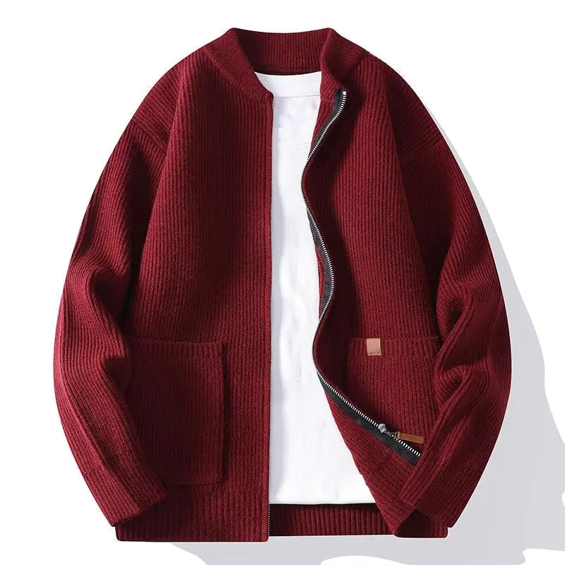 Jorje – Ribstrikket Cardigan Med Lynlås