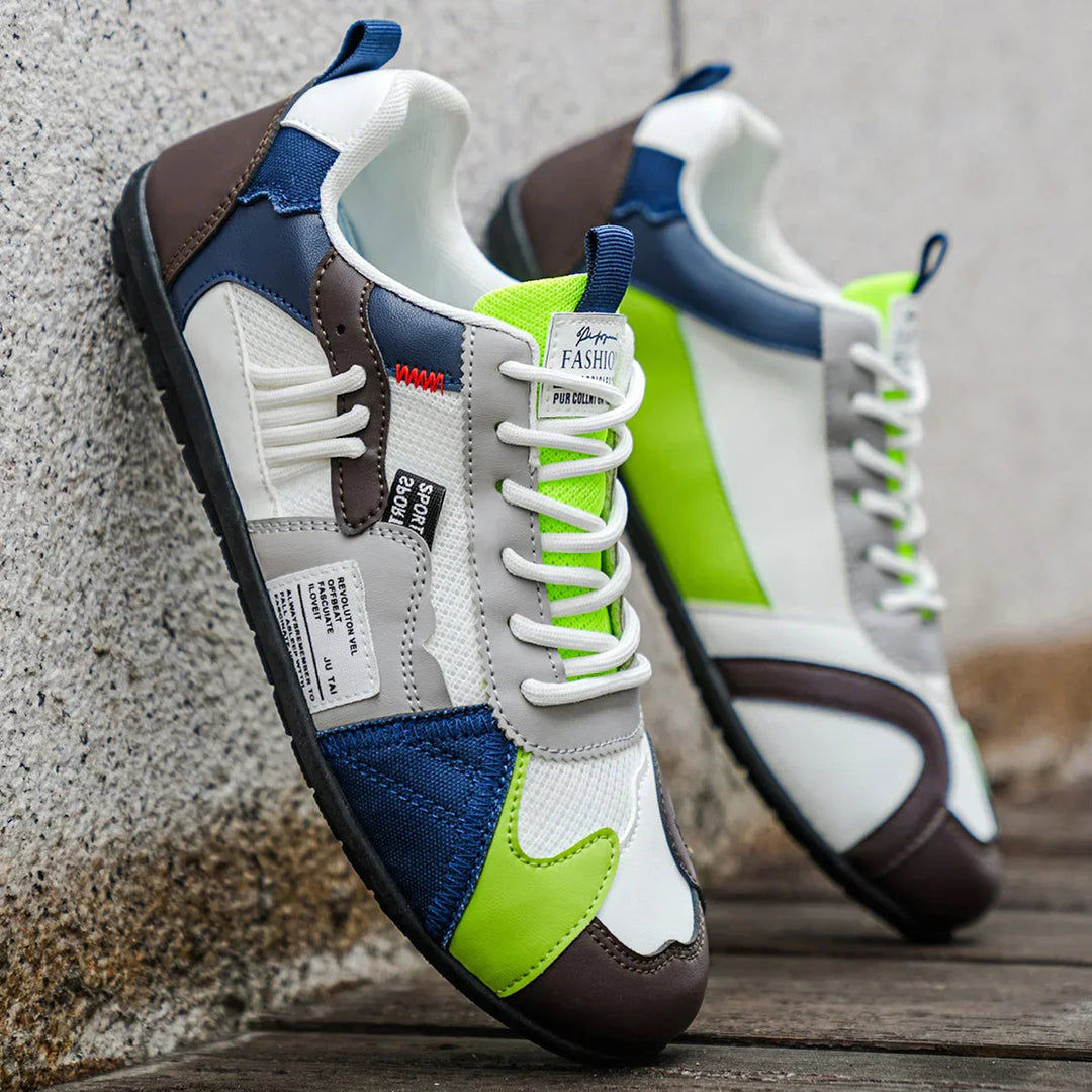 Reinders – Sneakers Med Snørebånd i Patchwork Udformning
