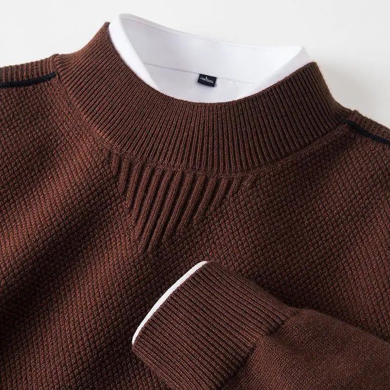 Jaison – Sweater Med Strukturstrik og Rund Hals