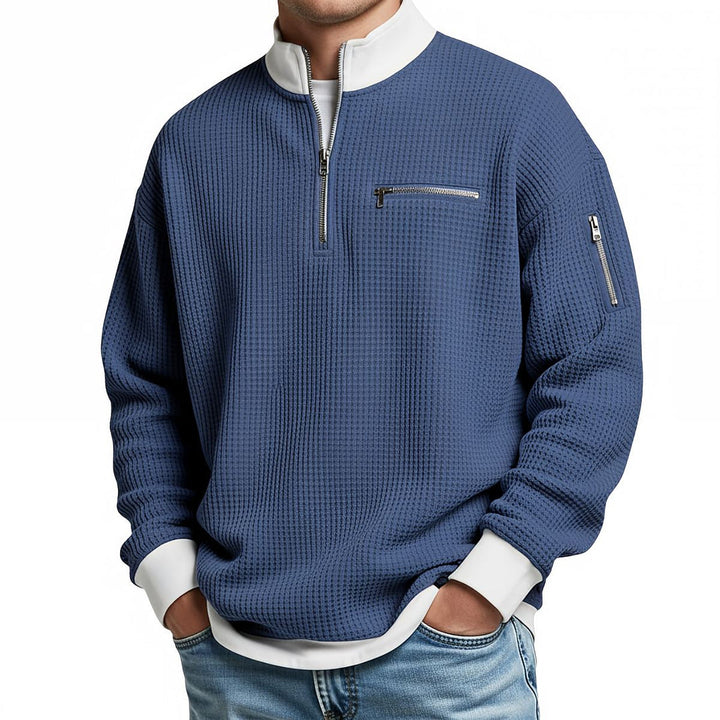 Jose - Elegant Strikket Sweater Med Halv Lynlås