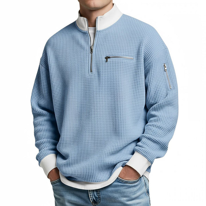 Jose - Elegant Strikket Sweater Med Halv Lynlås