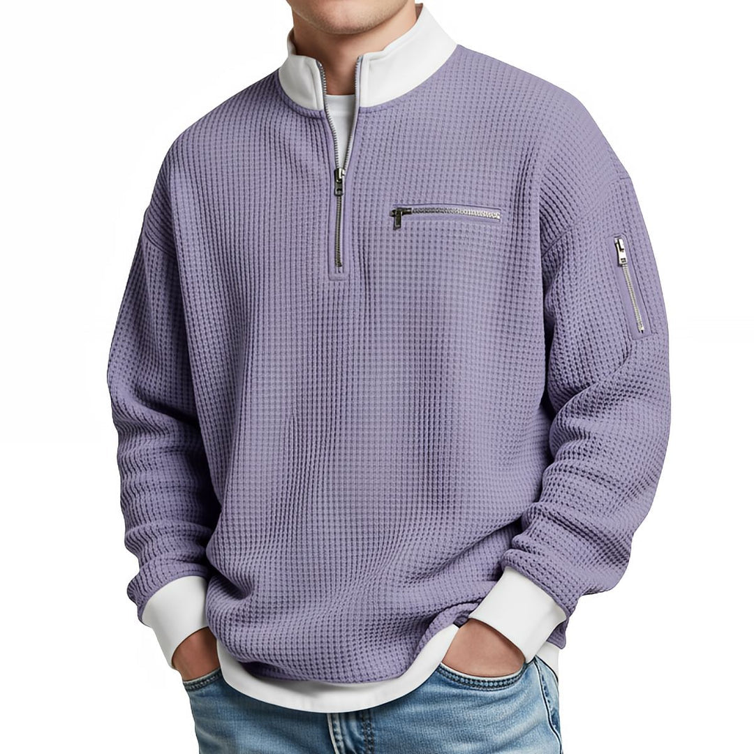Jose - Elegant Strikket Sweater Med Halv Lynlås