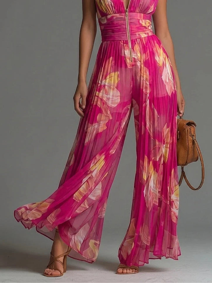 Kleira – Ærmeløs Plisseret Jumpsuit