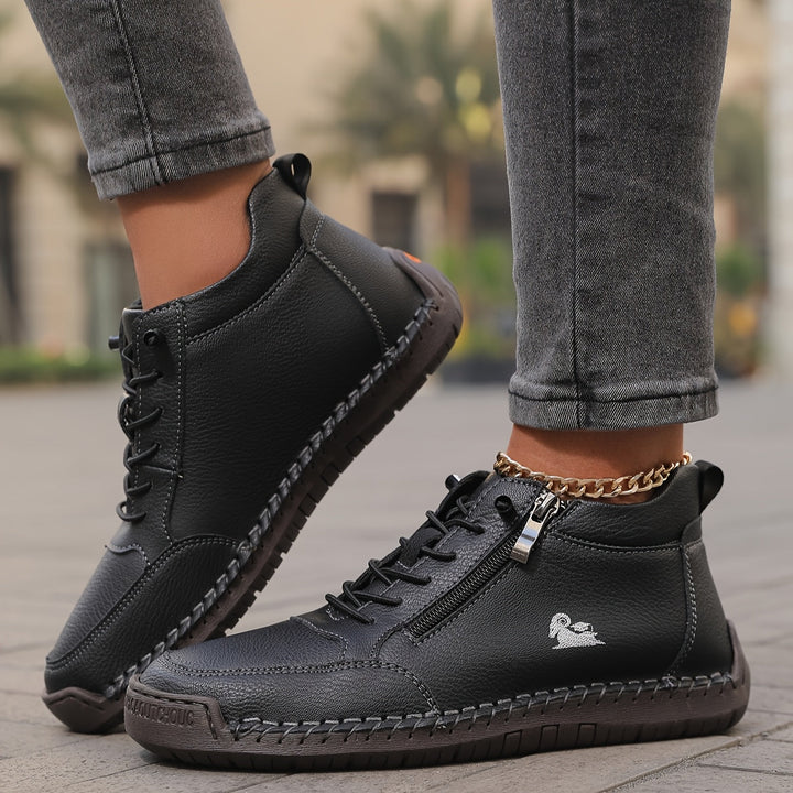 Schreiner – Sneakers Med Snørebånd og Lynlås Samt Kontrastsyninger