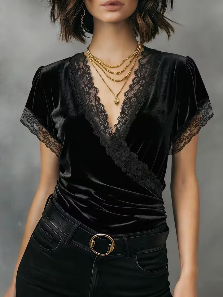 Jalisa – Vintage-Bluse i Svanefløjl