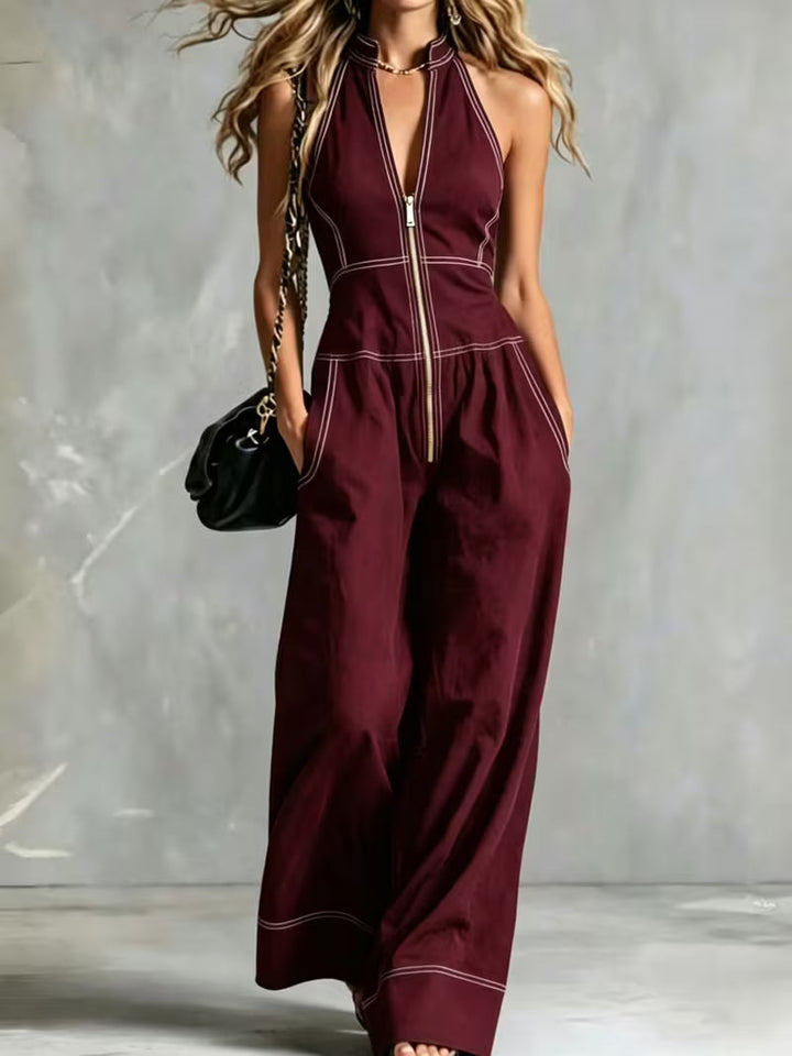 Bryana – Jumpsuit i Patchwork Med Striber