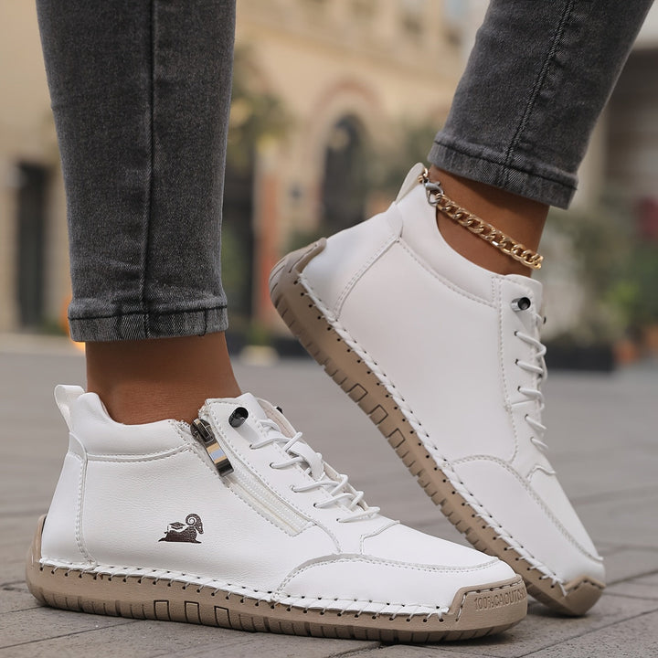 Schreiner – Sneakers Med Snørebånd og Lynlås Samt Kontrastsyninger