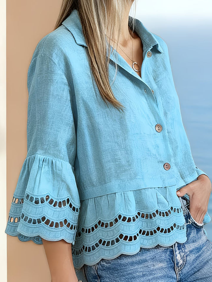 Solenn – Elegant Bluse Med Knapper