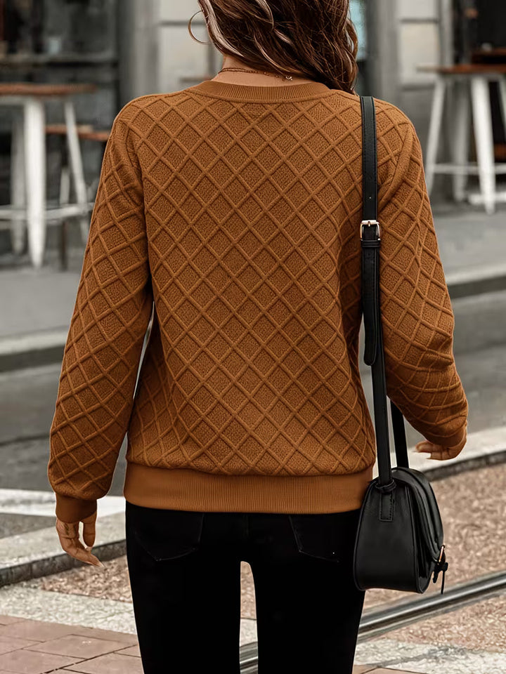 Juliet – Sweatshirt Med Lange ærmer Struktureret Stof og Lynlås i Halsen